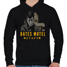 PRINTFASHION BATES MOTEL STAFF - Férfi kapucnis pulóver - Fekete férfi pulóver, kardigán