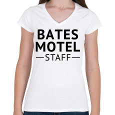 PRINTFASHION Bates Motel Staff - Női V-nyakú póló - Fehér