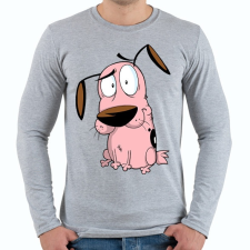 PRINTFASHION Bátor a gyáva kutya - Férfi hosszú ujjú póló - Sport szürke férfi póló
