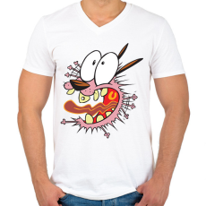 PRINTFASHION Bátor a gyáva kutya - Férfi V-nyakú póló - Fehér
