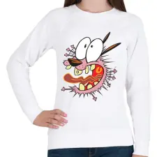 PRINTFASHION Bátor a gyáva kutya - Női pulóver - Fehér női pulóver, kardigán