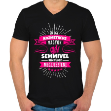 PRINTFASHION Bátor kozmetikus - Férfi V-nyakú póló - Fekete férfi póló