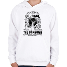 PRINTFASHION Bátorság - Gyerek kapucnis pulóver - Fehér gyerek pulóver, kardigán