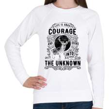 PRINTFASHION Bátorság - Női pulóver - Fehér női pulóver, kardigán