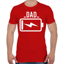 PRINTFASHION Battery - dad - Férfi póló - Piros férfi póló