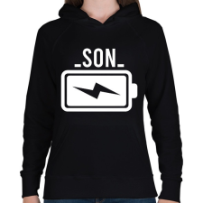 PRINTFASHION Battery - son - Női kapucnis pulóver - Fekete női pulóver, kardigán