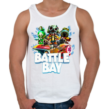 PRINTFASHION Battle Bay - Férfi atléta - Fehér atléta, trikó