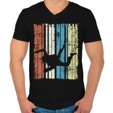 PRINTFASHION Battle Royale - Férfi V-nyakú póló - Fekete férfi póló