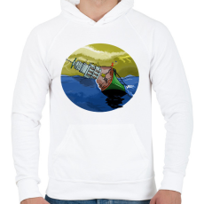 PRINTFASHION Battleship - Férfi kapucnis pulóver - Fehér