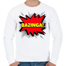 PRINTFASHION BAZINGA - Férfi pulóver - Fehér férfi pulóver, kardigán
