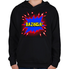 PRINTFASHION BAZINGA  - Gyerek kapucnis pulóver - Fekete gyerek pulóver, kardigán