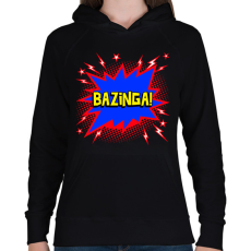 PRINTFASHION BAZINGA  - Női kapucnis pulóver - Fekete