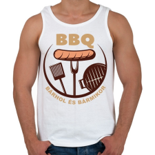 PRINTFASHION BBQ bárhol és bármikor - Férfi atléta - Fehér atléta, trikó