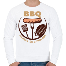 PRINTFASHION BBQ bárhol és bármikor - Férfi pulóver - Fehér férfi pulóver, kardigán