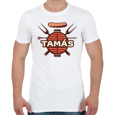 PRINTFASHION BBQ - Névvel - Férfi póló - Fehér férfi póló