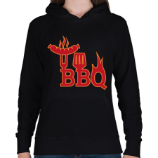 PRINTFASHION BBQ - Női kapucnis pulóver - Fekete női pulóver, kardigán