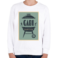 PRINTFASHION BBQ party - Névvel - Gyerek pulóver - Fehér gyerek pulóver, kardigán