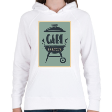 PRINTFASHION BBQ party - Névvel - Női kapucnis pulóver - Fehér női pulóver, kardigán