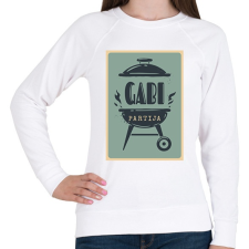 PRINTFASHION BBQ party - Névvel - Női pulóver - Fehér női pulóver, kardigán