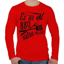 PRINTFASHION BBQ SÜTŐS POLOM - fekete - Férfi hosszú ujjú póló - Piros férfi póló