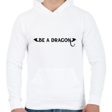 PRINTFASHION Be a dragon - Férfi kapucnis pulóver - Fehér férfi pulóver, kardigán