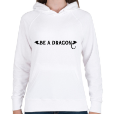 PRINTFASHION Be a dragon - Női kapucnis pulóver - Fehér női pulóver, kardigán