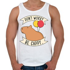 PRINTFASHION Be cappy - Férfi atléta - Fehér