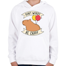 PRINTFASHION Be cappy - Gyerek kapucnis pulóver - Fehér gyerek pulóver, kardigán