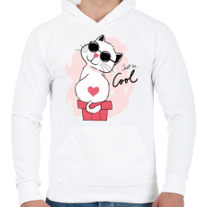 PRINTFASHION Be cool!  - Férfi kapucnis pulóver - Fehér