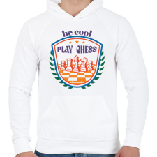 PRINTFASHION Be cool - Play chess - Férfi kapucnis pulóver - Fehér férfi pulóver, kardigán