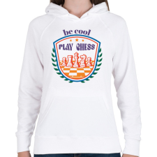 PRINTFASHION Be cool - Play chess - Női kapucnis pulóver - Fehér női pulóver, kardigán