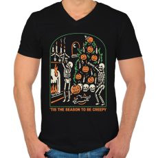 PRINTFASHION Be creepy - Férfi V-nyakú póló - Fekete