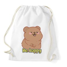 PRINTFASHION Be happy quokka - Sportzsák, Tornazsák - Fehér