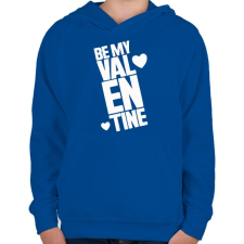 PRINTFASHION Be mine! - Gyerek kapucnis pulóver - Királykék gyerek pulóver, kardigán
