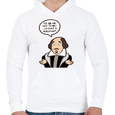 PRINTFASHION Be or not to be - Férfi kapucnis pulóver - Fehér férfi pulóver, kardigán