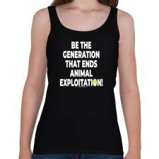PRINTFASHION be the generation... - vegán aktivista grafika #4 - Női atléta - Fekete női trikó