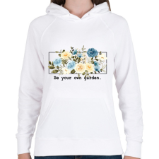 PRINTFASHION Be you own garden - Női kapucnis pulóver - Fehér női pulóver, kardigán