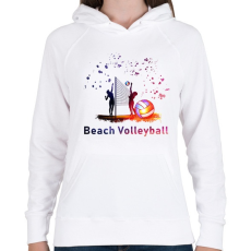 PRINTFASHION Beach Volleyball - Női kapucnis pulóver - Fehér
