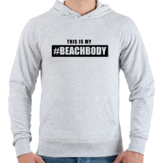 PRINTFASHION #BEACHBODY - Férfi kapucnis pulóver - Sport szürke