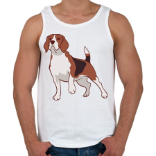 PRINTFASHION Beagle - Férfi atléta - Fehér atléta, trikó