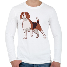 PRINTFASHION Beagle - Férfi hosszú ujjú póló - Fehér férfi póló