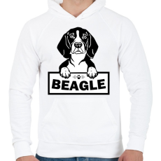 PRINTFASHION Beagle - Férfi kapucnis pulóver - Fehér