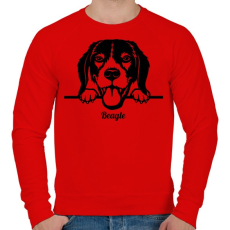 PRINTFASHION Beagle - Férfi pulóver - Piros