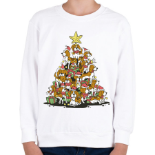PRINTFASHION Beagle karácsonyfa - Gyerek pulóver - Fehér gyerek pulóver, kardigán
