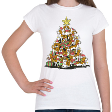 PRINTFASHION Beagle karácsonyfa - Női póló - Fehér
