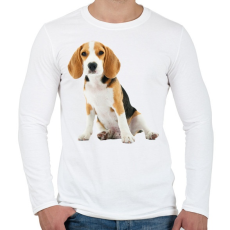 PRINTFASHION Beagle kutyás póló minta - Férfi hosszú ujjú póló - Fehér