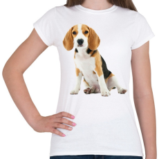 PRINTFASHION Beagle kutyás póló minta - Női póló - Fehér