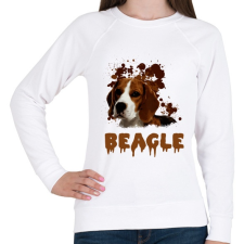 PRINTFASHION Beagle - Női pulóver - Fehér női pulóver, kardigán