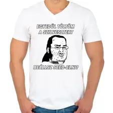 PRINTFASHION Beállsz Seed-elni? - Férfi V-nyakú póló - Fehér férfi póló