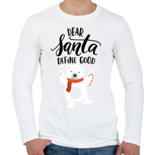 PRINTFASHION Bear - Férfi hosszú ujjú póló - Fehér férfi póló
